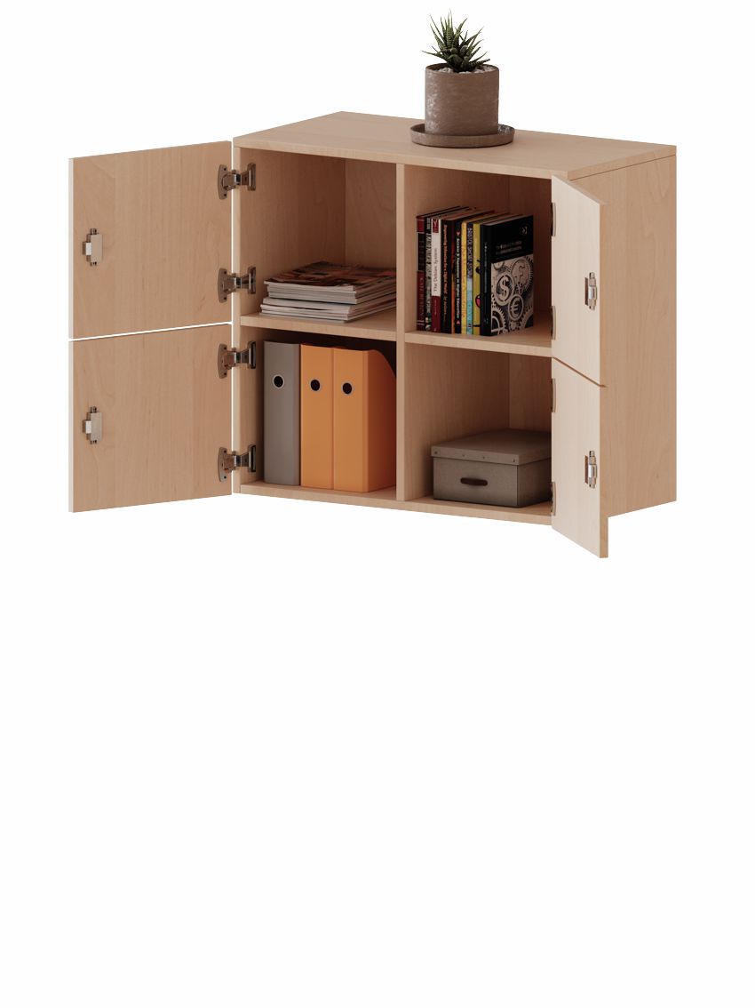 Schließfach-Aufsatzschrank zweitürig 2 OH, 4 Dekore